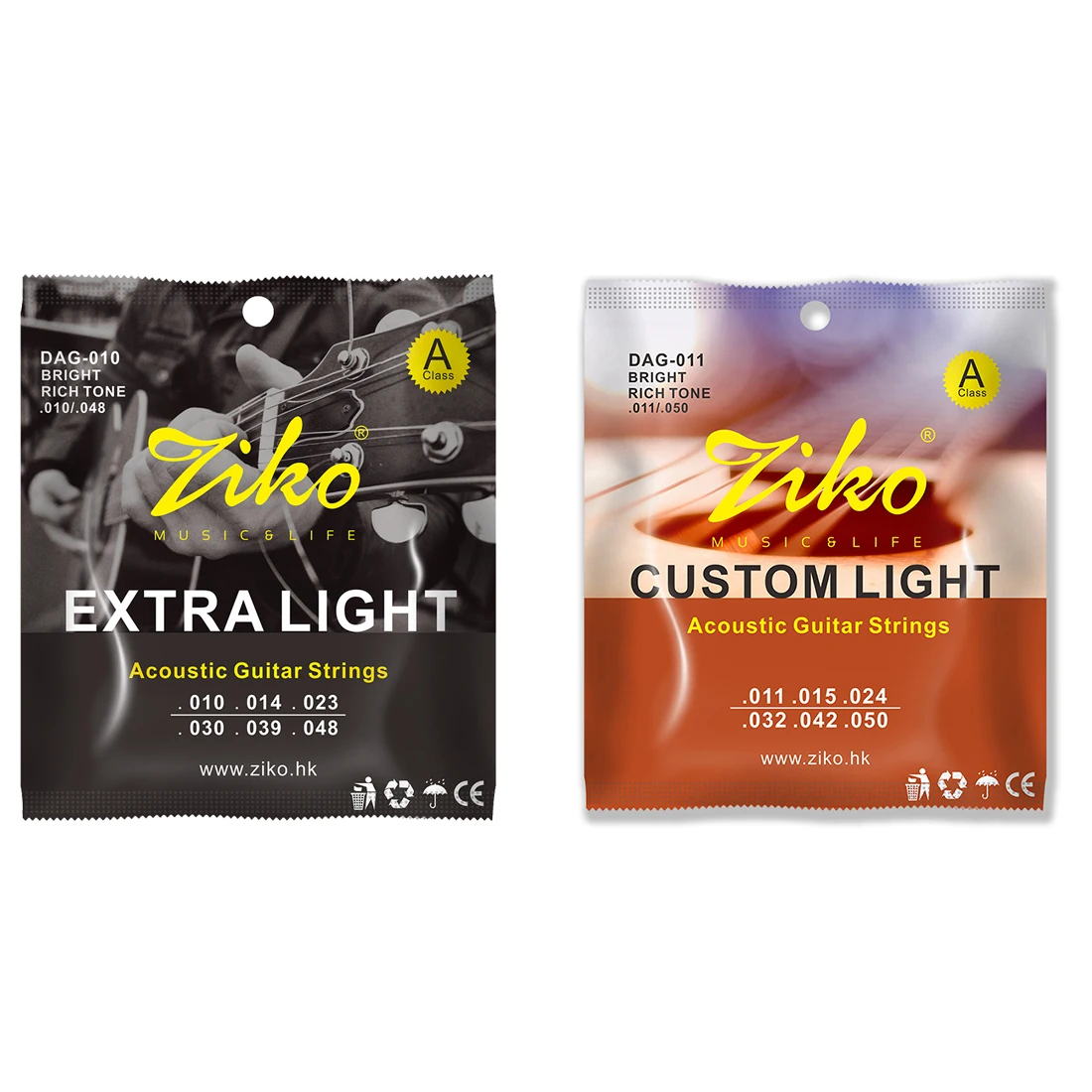 Musical Instrument Strings - ZIKO Akustische Gitarre Saite Stahlkern Messing
