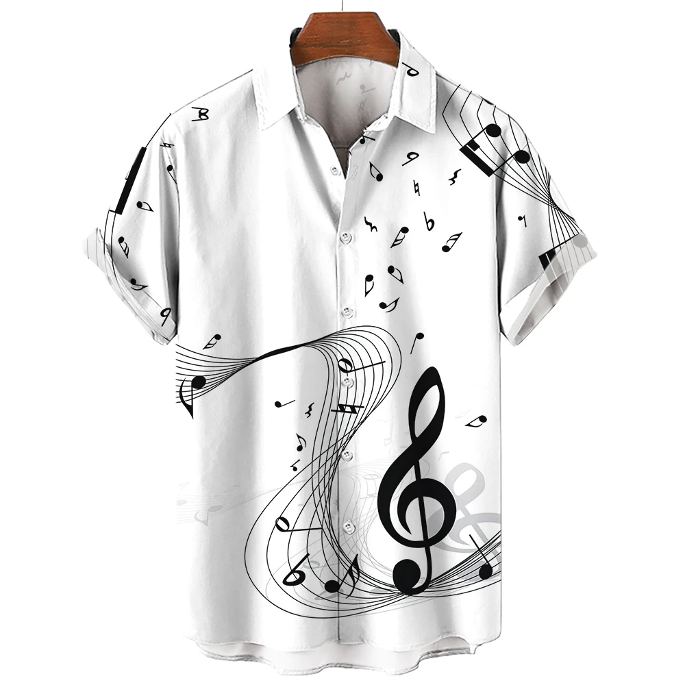 Musical Instrument Symbols - Neues Herrenhemd 2026 Sommer Mode Hawaiihemd
