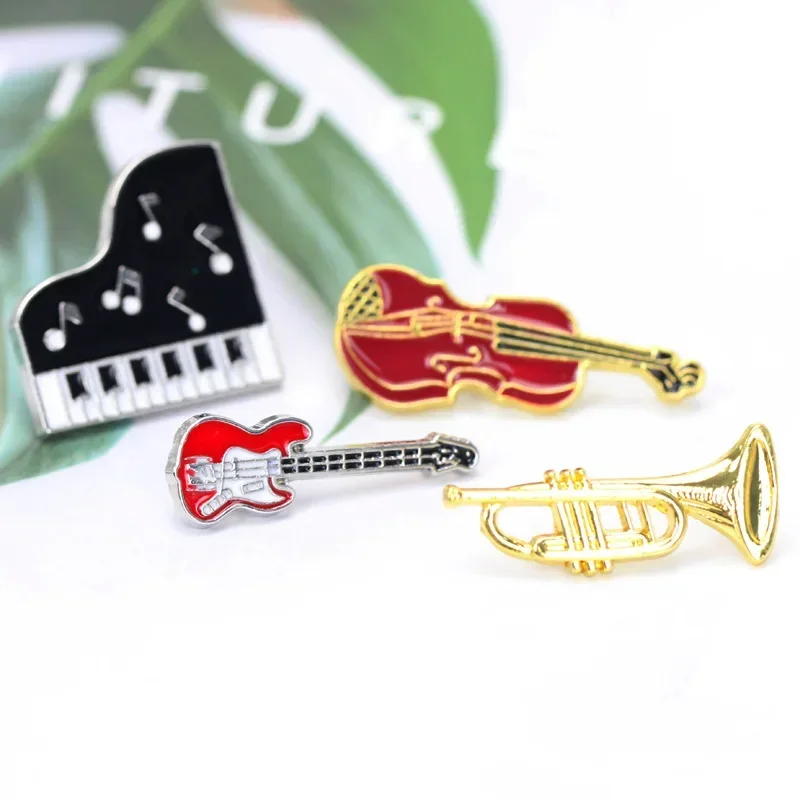 Musical Instrument Symbols - Retro Kreative Gitarre Violine Klavier Emaille
