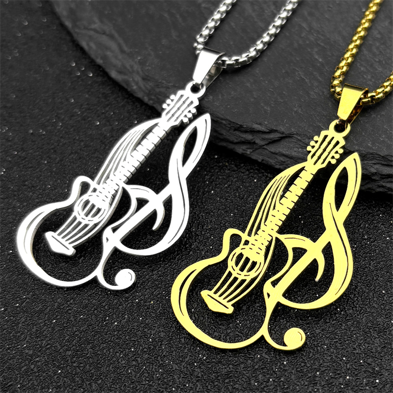 Musical Instrument Symbols - Hiphop E-Gitarre Musik Anhänger Halskette Für