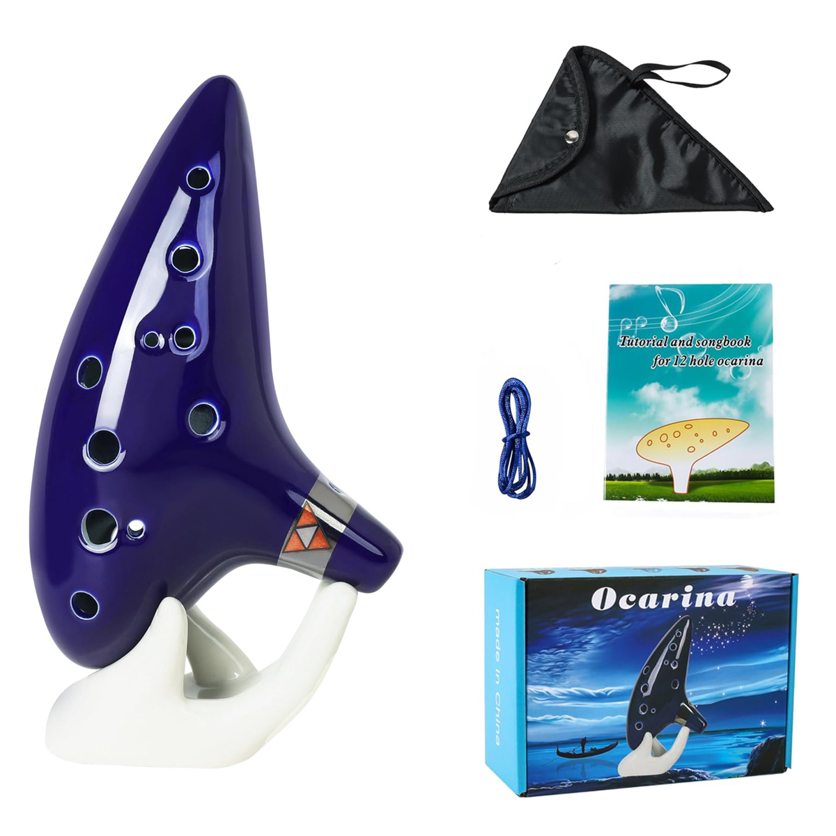 Song With Musical Instrument - Neue 12-Tonige Alto C Keramik-Ocarina, Blaues