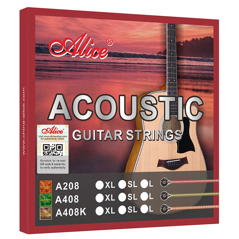 Musical Instrument Strings - Alice A408 Komplettset für Akustikgitarre, Gitarrensaiten,