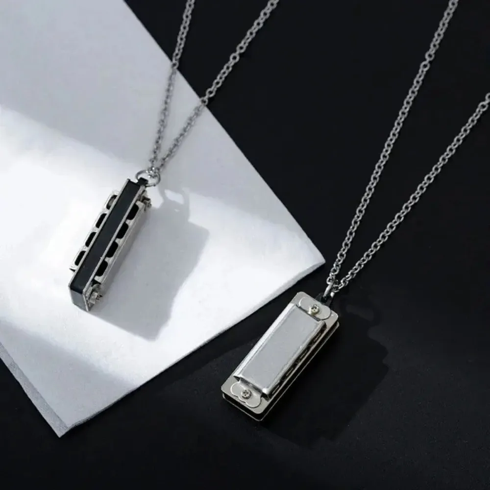 Musical Instrument Blow - Mini-Mundharmonika-Halskette für Männer und Frauen, Nischen-Design-Sinn-Anhänger,