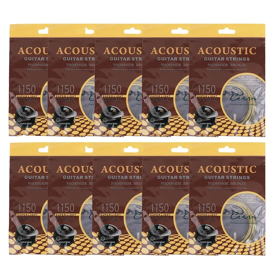 Musical Instrument Strings - Gearlly 10 Sets Akustikgitarrensaiten mit Bronze-Wicklung