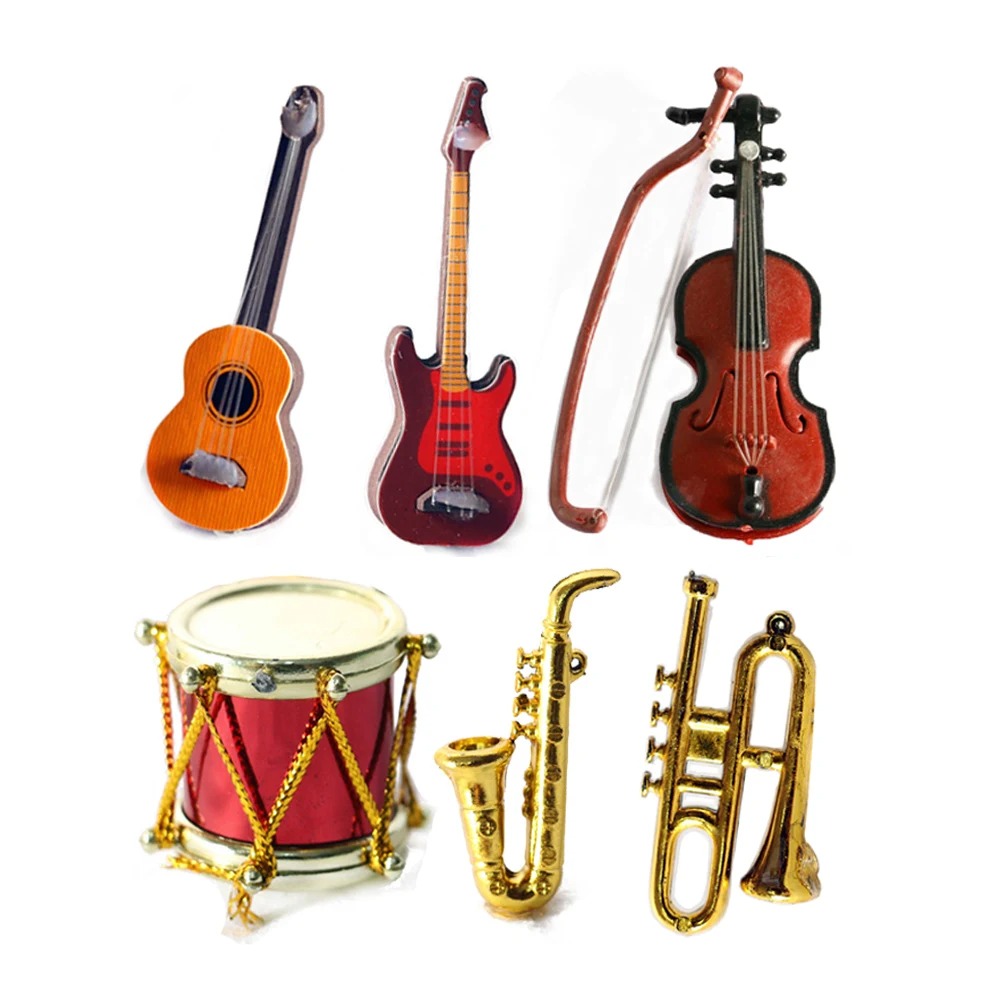 Musical Instrument Manufacturers - Maßstab 1:12 Puppe Musikinstrumente Puppenhaus Zubehör