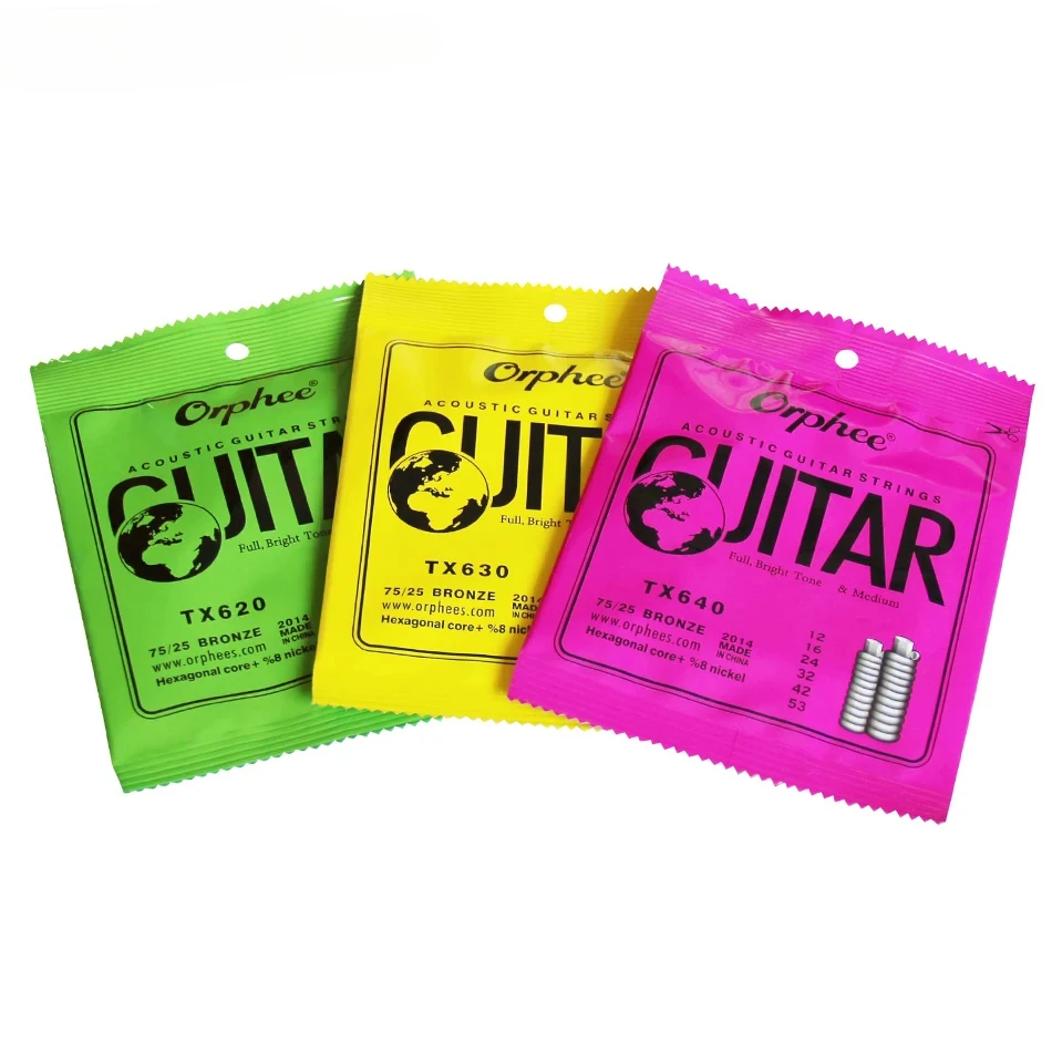 Musical Instrument Strings - Orphee 1 SET AKUSTISCHE Gitarrensaiten, sechseckiger