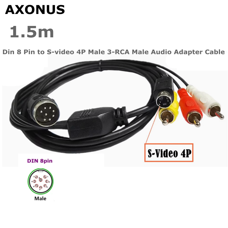 Musical Instrument Videos - Din 8-poliges auf S-Video 4P-Stecker, 3-RCA-Stecker,