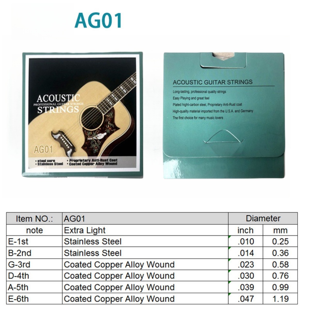 Miwayer 1 Satz/6 Saiten AG01 A – Musical Instrument Strings Bewertung und Preis