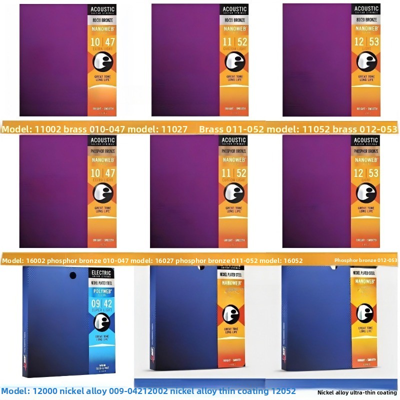 Beschichtete Akustikgitarrensa – Musical Instrument Strings Bewertung und Preis