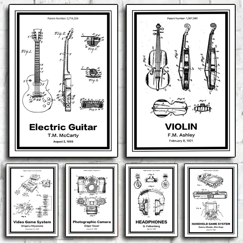 Musikinstrument-Patente Poster – Musical Instrument Videos Bewertung und Preis