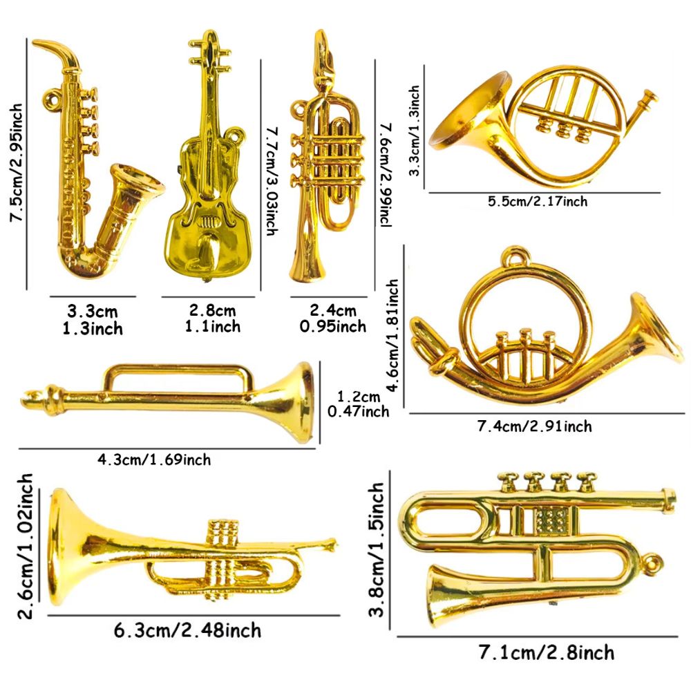 5/18 Stück Zufällige Mini Gold – Musical Instrument Xmas Ornaments Bewertung und Preis
